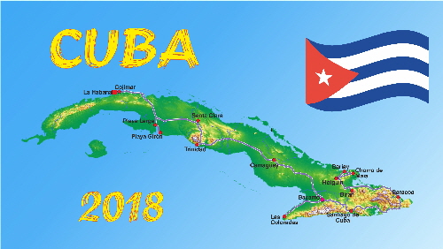 Cuba-Karte-Reise 2018